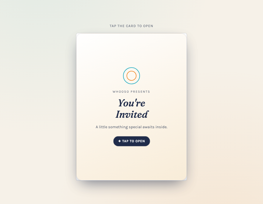 Opening card invitation example